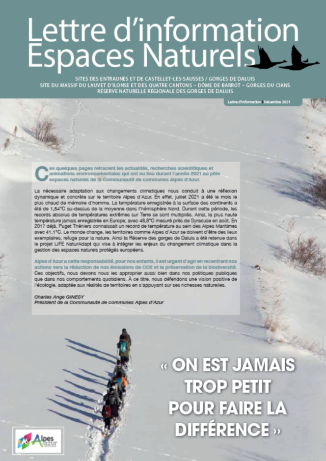 Lettre d'infos Espaces Naturels 2021