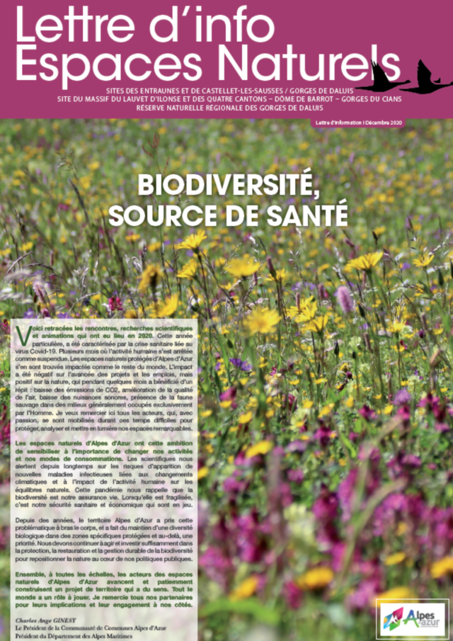 Lettre d'info Espaces Naturels 2020